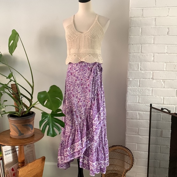 House of Skye purple boho wrap skirt - Picture 2 of 6